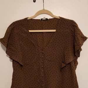 Olive w/ black polka dot top Madewell size 14